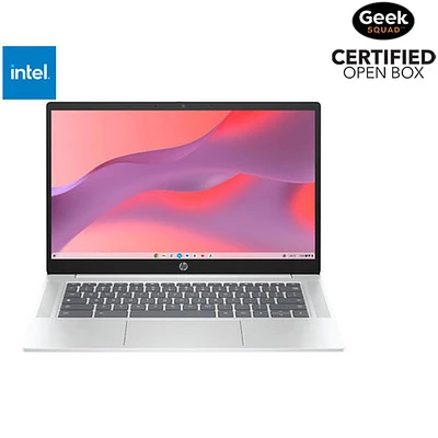 Open Box - HP 14" Chromebook - Glacier Silver (Intel N-series N100/4GB RAM/128GB SSD/Chrome OS)