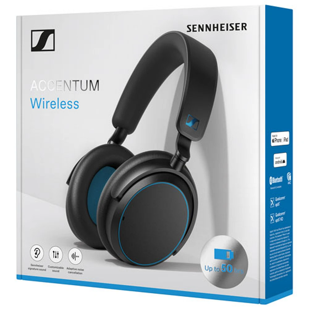 Casque d'écoute Bluetooth à suppression du bruit ACCENTUM R de Sennheiser - Bleu - Exclusivité de Best Buy