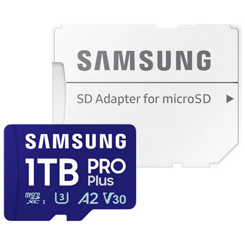 Carte mémoire microSDXC UHS-I de 180 Mo/s et 1 To Pro Plus de Samsung avec adaptateur SD