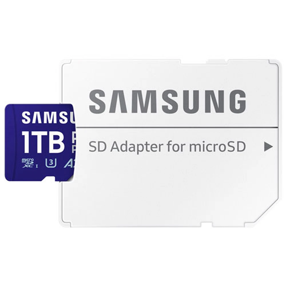 Carte mémoire microSDXC UHS-I de 180 Mo/s et 1 To Pro Plus de Samsung avec adaptateur SD