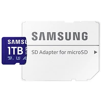 Carte mémoire microSDXC UHS-I de 180 Mo/s et 1 To Pro Plus de Samsung avec adaptateur SD