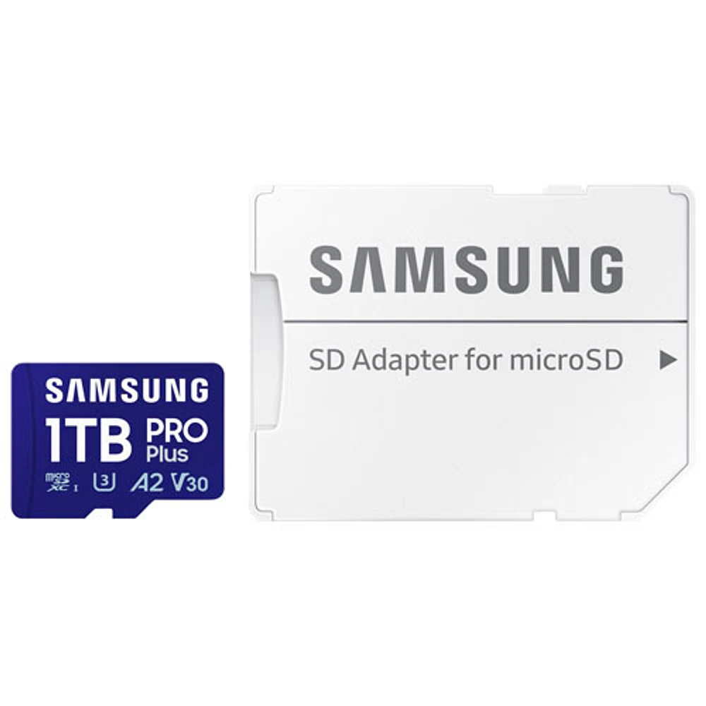 Carte mémoire microSDXC UHS-I de 180 Mo/s et 1 To Pro Plus de Samsung avec adaptateur SD