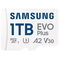 Carte mémoire microSDXC UHS-I de 160 Mo/s et 1 To Evo Plus de Samsung avec adaptateur SD