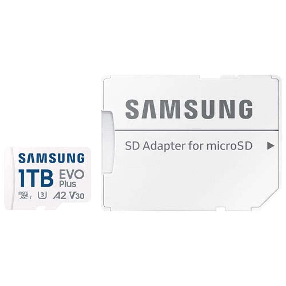 Carte mémoire microSDXC UHS-I de 160 Mo/s et 1 To Evo Plus de Samsung avec adaptateur SD