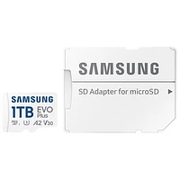 Carte mémoire microSDXC UHS-I de 160 Mo/s et 1 To Evo Plus de Samsung avec adaptateur SD