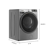 Whirlpool 5.2 Cu. Ft. High Efficiency Front Load Steam Washer (WFW5720RR) - Radiant Silver