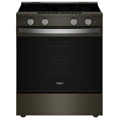 Cuisinière électrique autonettoyante encastrable et friture à l'air chaud 5,3 pi³ 31 po de Whirlpool (YWSES7530RV) - Noir sur inox