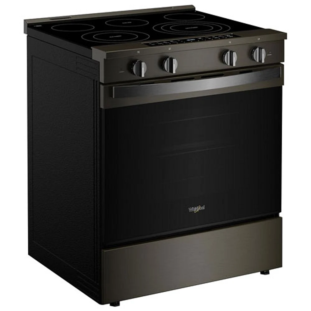 Cuisinière électrique autonettoyante encastrable et friture à l'air chaud 5,3 pi³ 31 po de Whirlpool (YWSES7530RV) - Noir sur inox