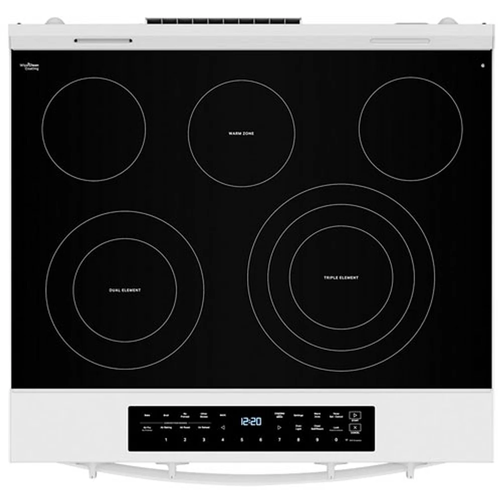 Cuisinière électrique encastrable avec four autonettoyant et friture à l'air chaud 5,3 pi³ 31 po de Whirlpool (YWSES7530RW) - Blanc