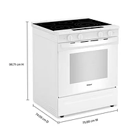 Cuisinière électrique encastrable avec four autonettoyant et friture à l'air chaud 5,3 pi³ 31 po de Whirlpool (YWSES7530RW) - Blanc