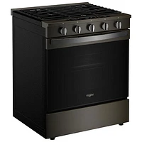 Whirlpool 30" 5.0 Cu. Ft. True Convection 5-Burner Slide-In Gas Air Fry Range (WSGS7530RV) - Black-on-Stainless