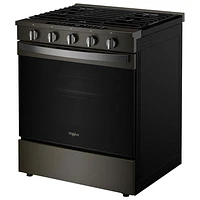 Whirlpool 30" 5.0 Cu. Ft. True Convection 5-Burner Slide-In Gas Air Fry Range (WSGS7530RV) - Black-on-Stainless