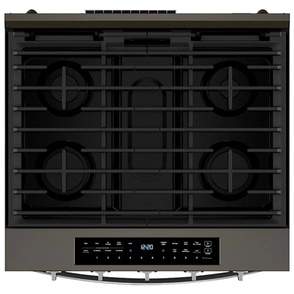 Whirlpool 30" 5.0 Cu. Ft. True Convection 5-Burner Slide-In Gas Air Fry Range (WSGS7530RV) - Black-on-Stainless