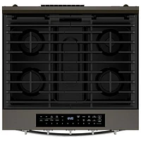 Whirlpool 30" 5.0 Cu. Ft. True Convection 5-Burner Slide-In Gas Air Fry Range (WSGS7530RV) - Black-on-Stainless