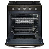 Whirlpool 30" 5.0 Cu. Ft. True Convection 5-Burner Slide-In Gas Air Fry Range (WSGS7530RV) - Black-on-Stainless