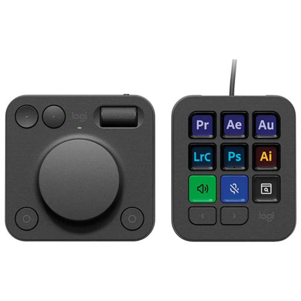 Logitech MX Creative Console Programmable Keypad and Control Dial - Graphite