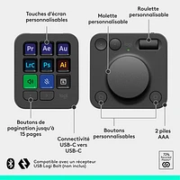 Logitech MX Creative Console Programmable Keypad and Control Dial - Graphite