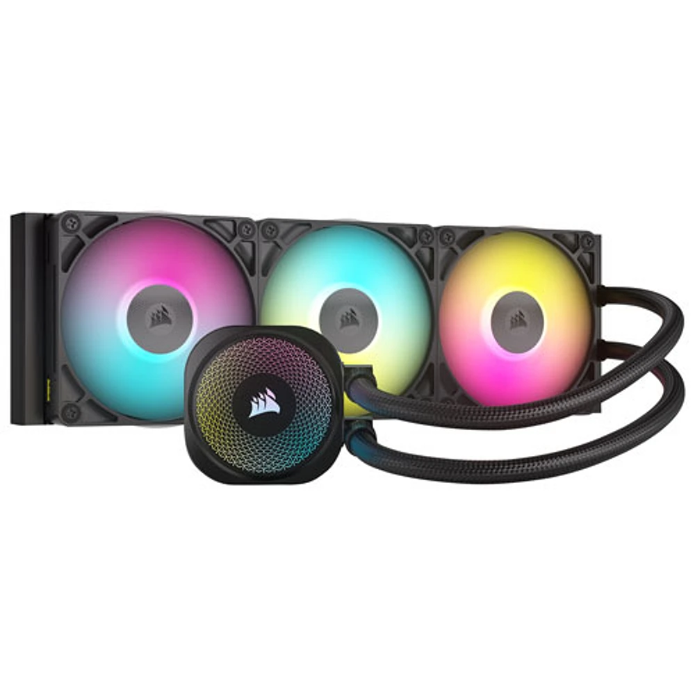 Système de refroidissement liquide de 360 mm RVB pour processeur iCUE LINK Titan RX de Corsair - Noir