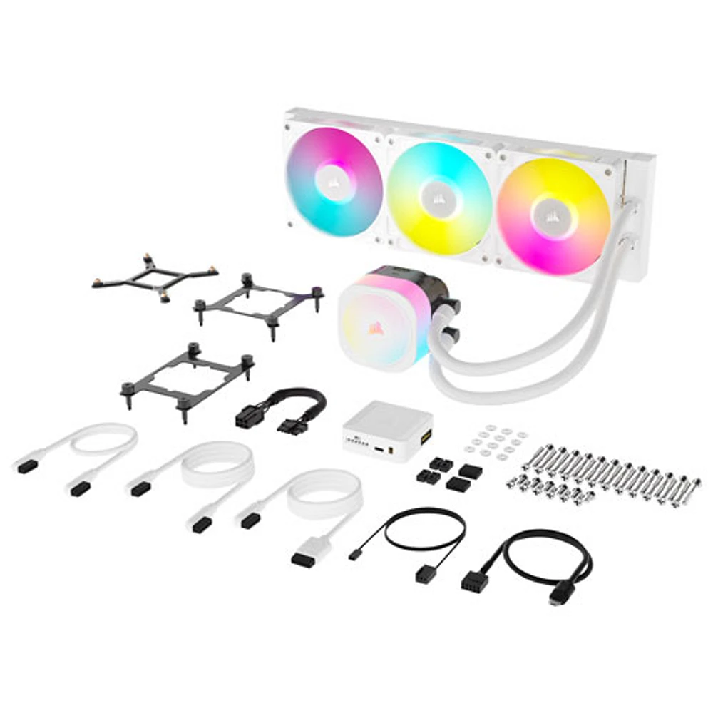 Système de refroidissement liquide de 360 mm RVB pour processeur iCUE LINK Titan RX de Corsair - Blanc