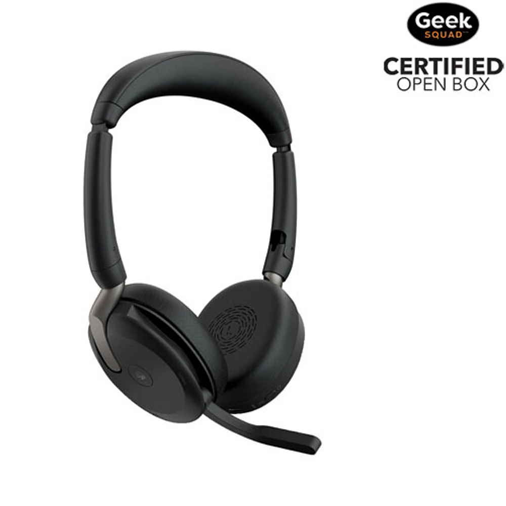 Open Box - Jabra Evolve2 65 Flex On-Ear Noise Cancelling Wireless Bluetooth Headset - Black (26699-989-999-01)