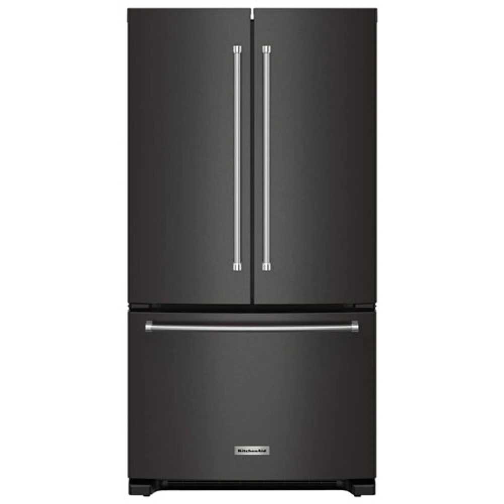 KitchenAid 36" 20 Cu. Ft. French Door Refrigerator with Water Dispenser (KRFC136RBS) - Black Stainless Steel