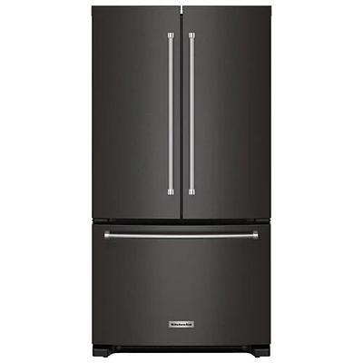 Réfrigérateur à deux portes 20 pi³ 36 po avec distributeur d'eau de KitchenAid (KRFC136RBS) - Inox noir