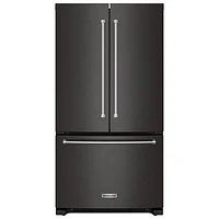 KitchenAid 36" 20 Cu. Ft. French Door Refrigerator with Water Dispenser (KRFC136RBS) - Black Stainless Steel