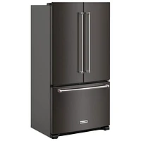 KitchenAid 36" 20 Cu. Ft. French Door Refrigerator with Water Dispenser (KRFC136RBS) - Black Stainless Steel