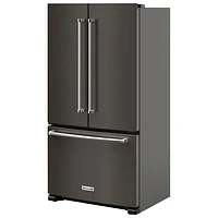 KitchenAid 36" 20 Cu. Ft. French Door Refrigerator with Water Dispenser (KRFC136RBS) - Black Stainless Steel