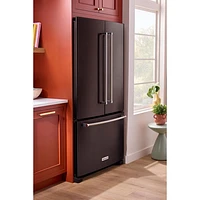 KitchenAid 36" 20 Cu. Ft. French Door Refrigerator with Water Dispenser (KRFC136RBS) - Black Stainless Steel