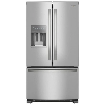 Réfrigérateur 2 portes 24,7 pi³ 36 po avec distributeur glaçons/eau de Whirlpool (WRFF3436RZ) - Inox