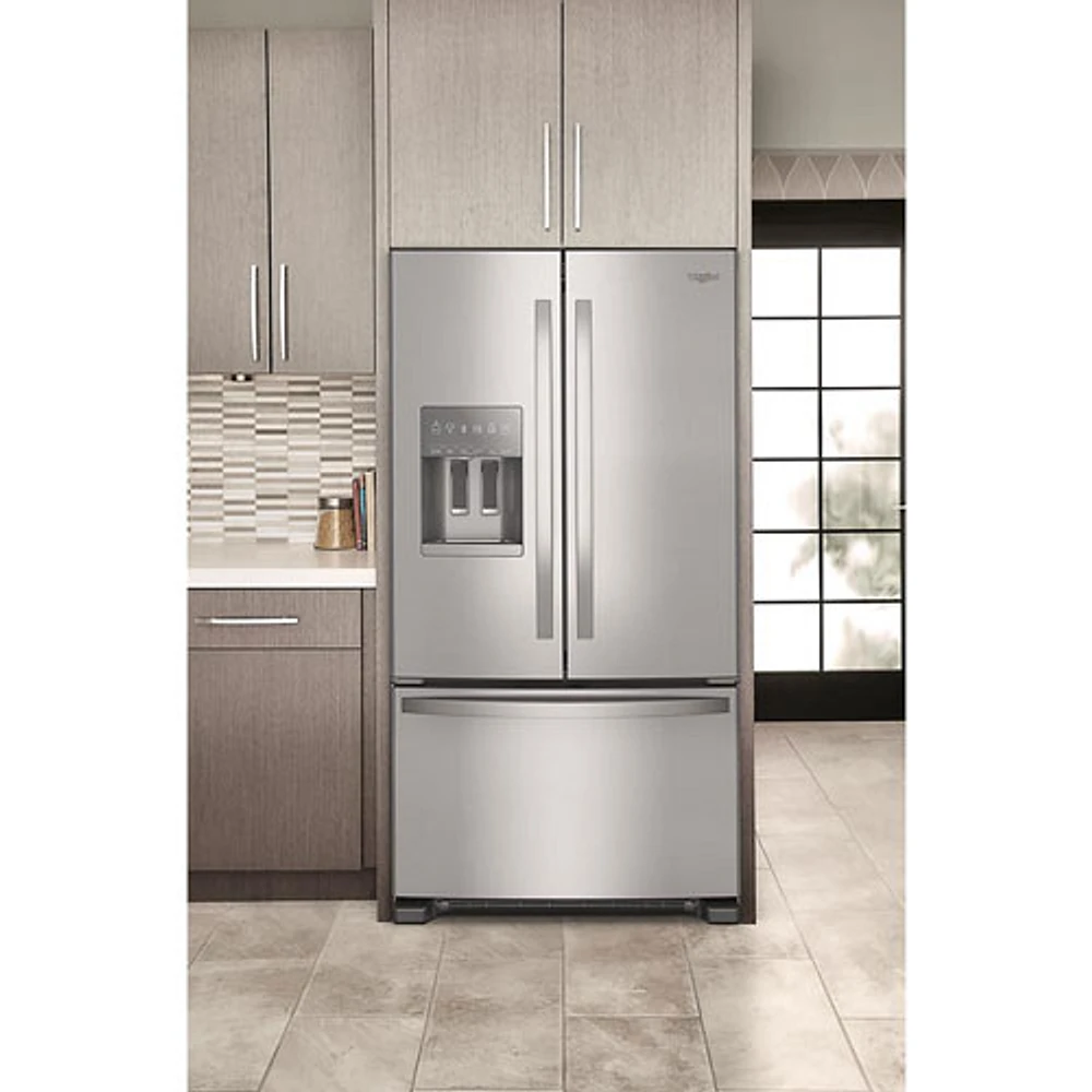 Whirlpool 36" 24.7 Cu. Ft. French Door Refrigerator with Water & Ice Dispenser (WRFF3436RZ) - Stainless Steel