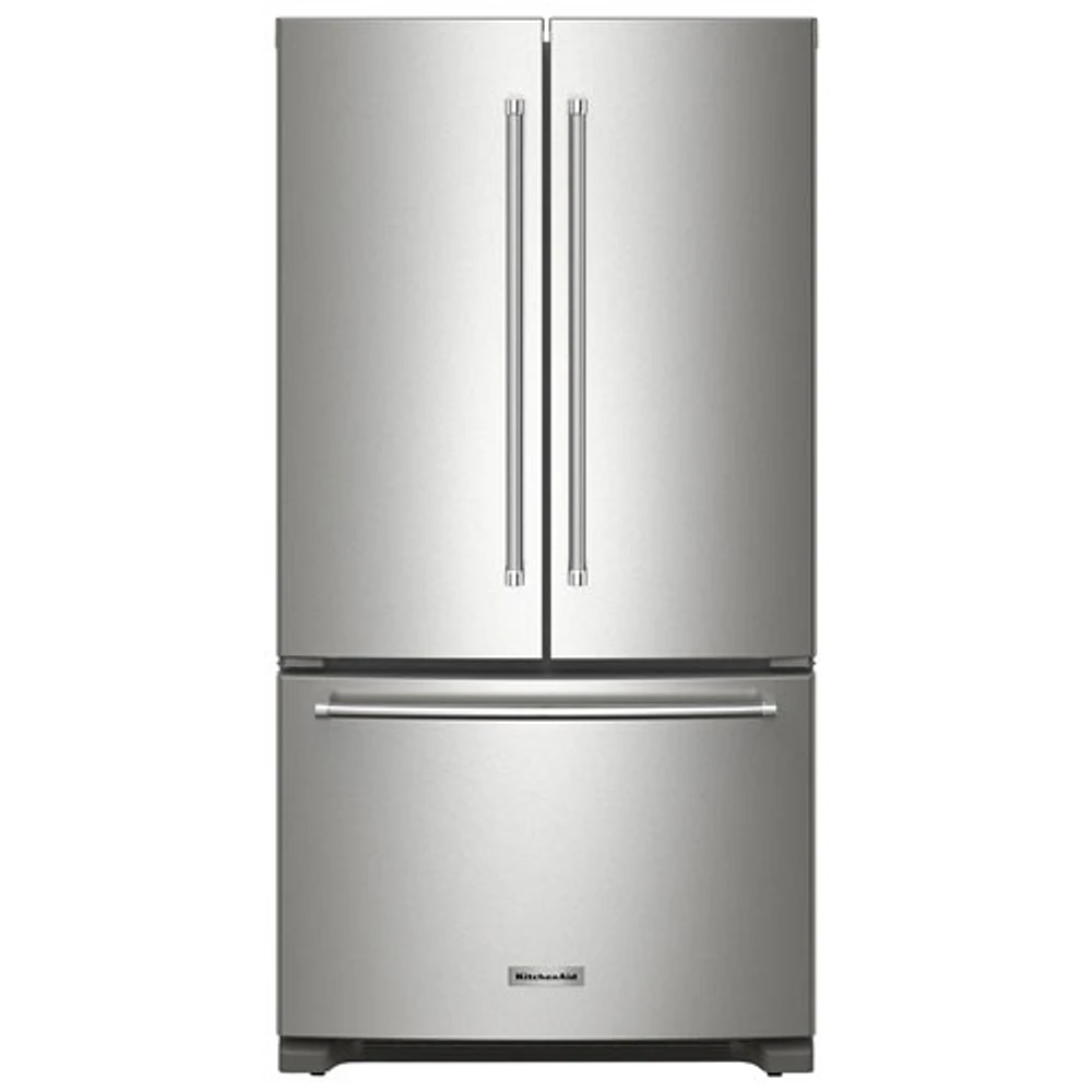 KitchenAid 36" 20 Cu. Ft. French Door Refrigerator with Water Dispenser (KRFC136RPS) - Stainless Steel