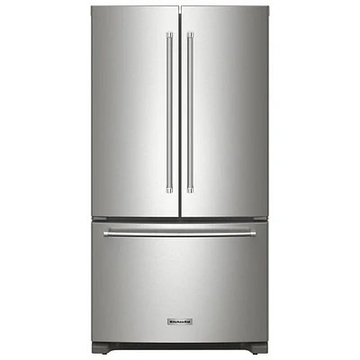 KitchenAid 36" 20 Cu. Ft. French Door Refrigerator with Water Dispenser (KRFC136RPS) - Stainless Steel