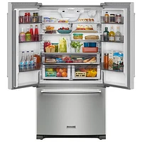 KitchenAid 36" 20 Cu. Ft. French Door Refrigerator with Water Dispenser (KRFC136RPS) - Stainless Steel