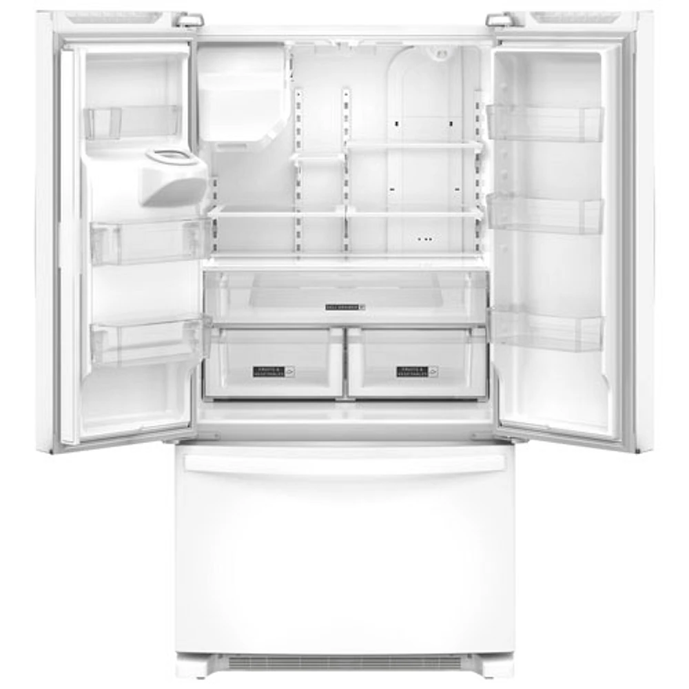 Whirlpool 36" 24.7 Cu. Ft. French Door Refrigerator with Water & Ice Dispenser (WRFF3436RW) - White