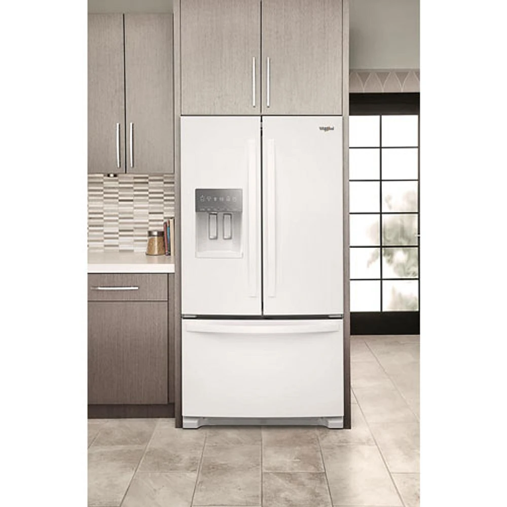 Whirlpool 36" 24.7 Cu. Ft. French Door Refrigerator with Water & Ice Dispenser (WRFF3436RW) - White