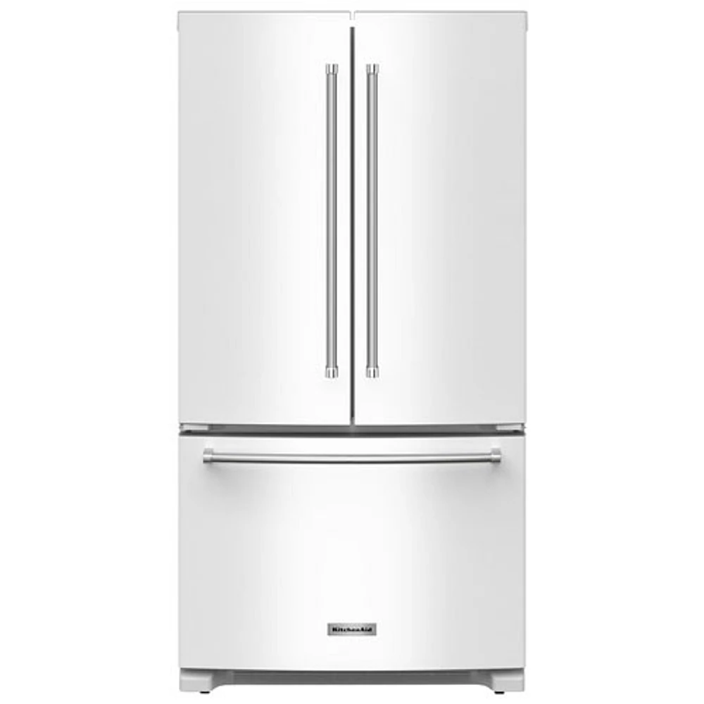 KitchenAid 36" 20 Cu. Ft. French Door Refrigerator with Water Dispenser (KRFC136RWH) - White