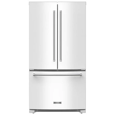 KitchenAid 36" 20 Cu. Ft. French Door Refrigerator with Water Dispenser (KRFC136RWH) - White