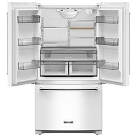 KitchenAid 36" 20 Cu. Ft. French Door Refrigerator with Water Dispenser (KRFC136RWH) - White