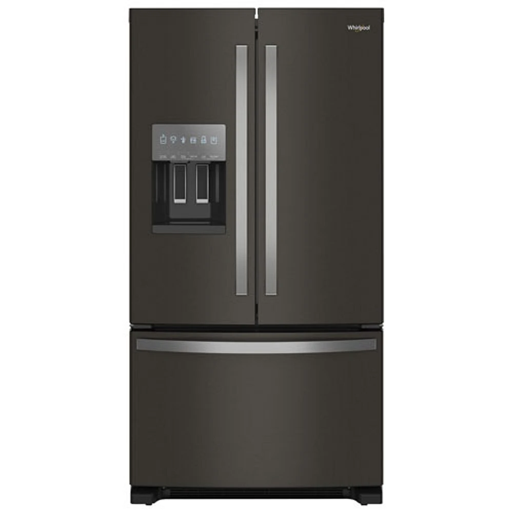 Whirlpool 36" 24.7 Cu. Ft. French Door Refrigerator with Water & Ice Dispenser (WRFF3436RV) - Black Stainless Steel