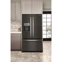 Whirlpool 36" 24.7 Cu. Ft. French Door Refrigerator with Water & Ice Dispenser (WRFF3436RV) - Black Stainless Steel