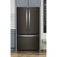 Whirlpool 36" 25.2 Cu. Ft. French Door Refrigerator with Water Dispenser (WRFF3236RV) - Black Stainless Steel