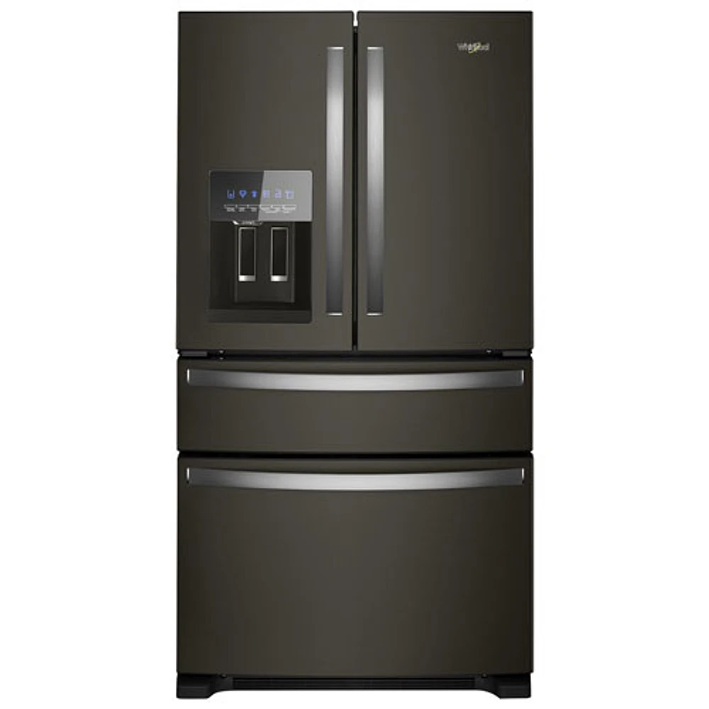 Whirlpool 36" 24.5 Cu. Ft. French Door Refrigerator with Water & Ice Dispenser (WRMF3636RV) - Black Stainless Steel