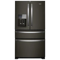 Whirlpool 36" 24.5 Cu. Ft. French Door Refrigerator with Water & Ice Dispenser (WRMF3636RV) - Black Stainless Steel