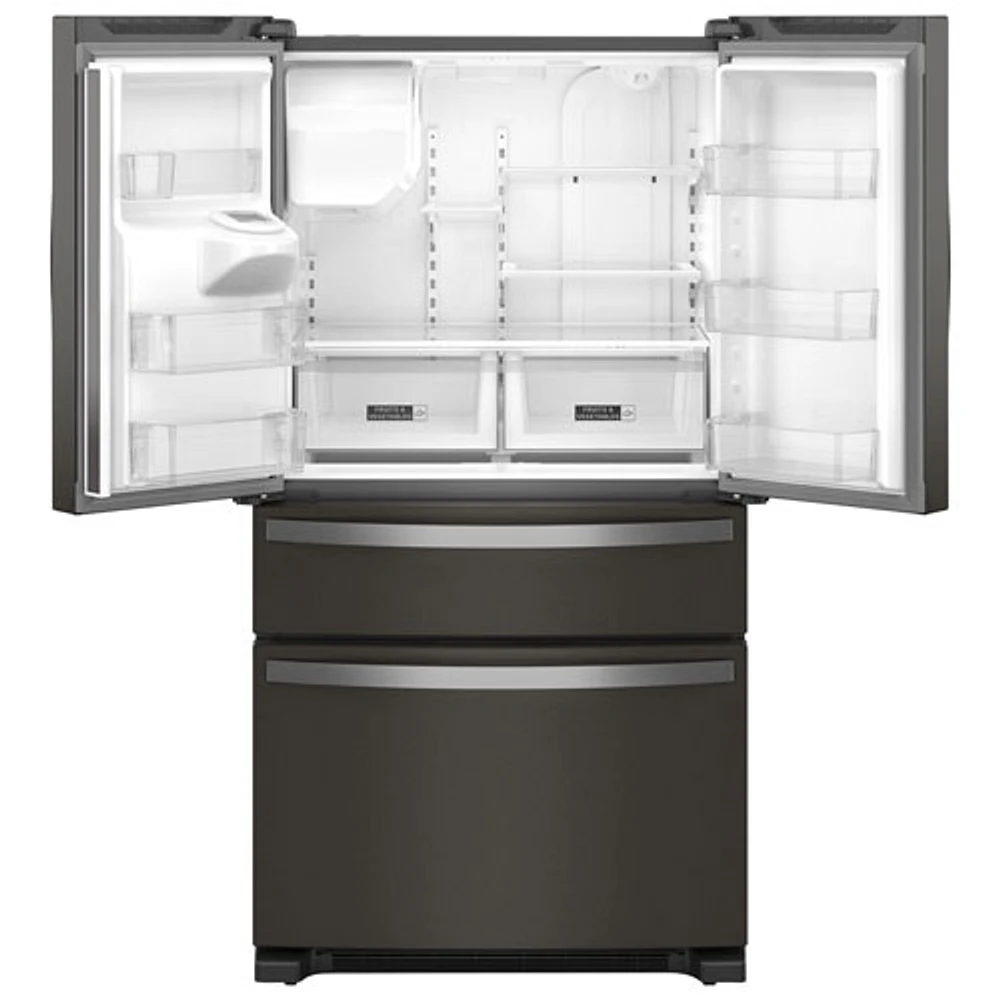 Whirlpool 36" 24.5 Cu. Ft. French Door Refrigerator with Water & Ice Dispenser (WRMF3636RV) - Black Stainless Steel