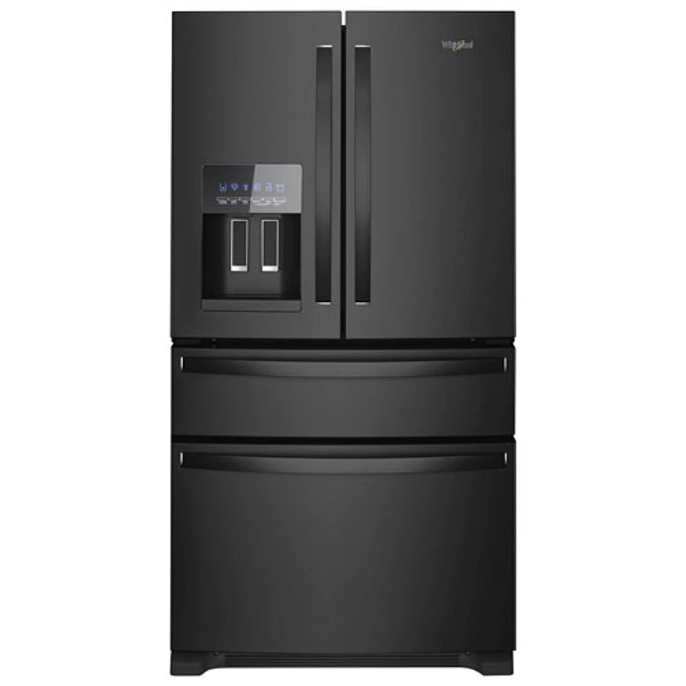 Whirlpool 36" 24.5 Cu. Ft. French Door Refrigerator with Water & Ice Dispenser (WRMF3636RB) - Black