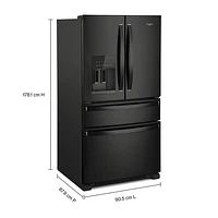 Whirlpool 36" 24.5 Cu. Ft. French Door Refrigerator with Water & Ice Dispenser (WRMF3636RB) - Black