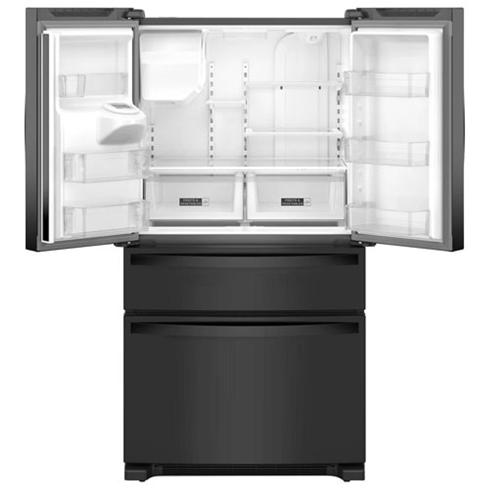 Whirlpool 36" 24.5 Cu. Ft. French Door Refrigerator with Water & Ice Dispenser (WRMF3636RB) - Black