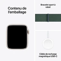 TELUS Apple Watch SE (GPS + Cellular) 44mm Starlight Aluminum Case w/ Lake Green Sport Loop - Monthly Financing